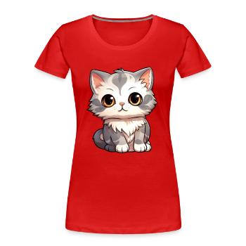 Bébé chat - T-shirt bio Premium Femme - rouge - Devant - Mia (176cm)
