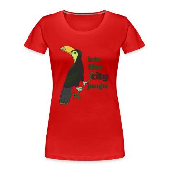 Tukan dans la ville Jugle - T-shirt bio Premium Femme - rouge - Devant - Mia (176cm)