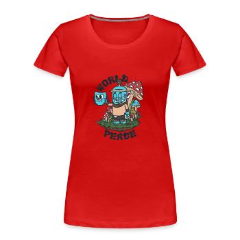 420 World Peace Gumble - T-shirt bio Premium Femme - rouge - Devant - Mia (176cm)