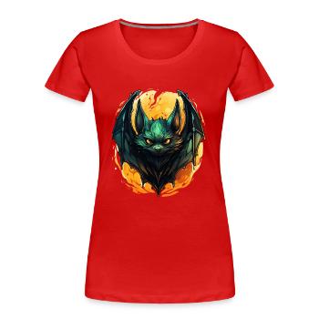 Chauve-souris Halloween I Cartoon Mignonne chauve-souris - T-shirt bio Premium Femme - rouge - Devant - Mia (176cm)
