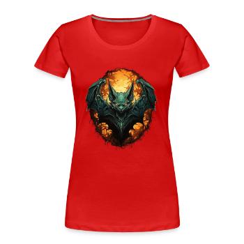 Chauve-souris Halloween I Cartoon Mignonne chauve-souris - T-shirt bio Premium Femme - rouge - Devant - Mia (176cm)