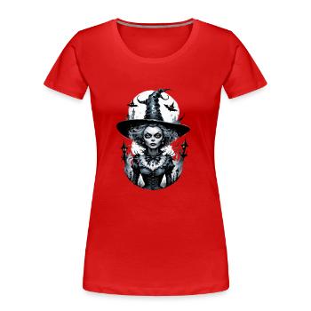 Classic Witch 14 - Women's Premium Organic T-Shirt - red - Front - Mia (176cm)