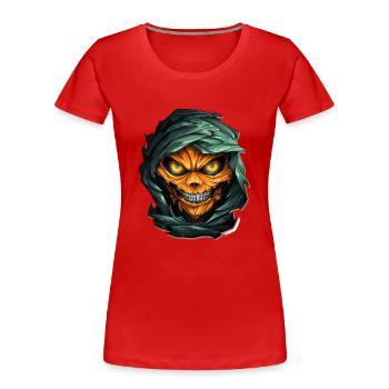 Halloween Spooky Cartoon Mummy - Frauen Premium Bio T-Shirt - Rot - Vorne - Mia (176cm)
