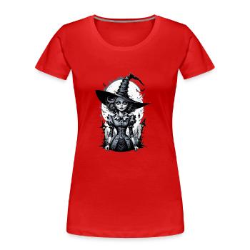 Classic Witch 24 - Women's Premium Organic T-Shirt - red - Front - Mia (176cm)