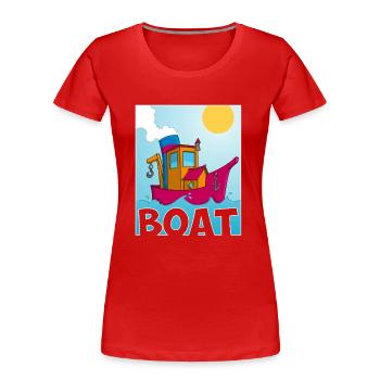 Image colorée d’un remorqueur amusant - T-shirt bio Premium Femme - rouge - Devant - Mia (176cm)