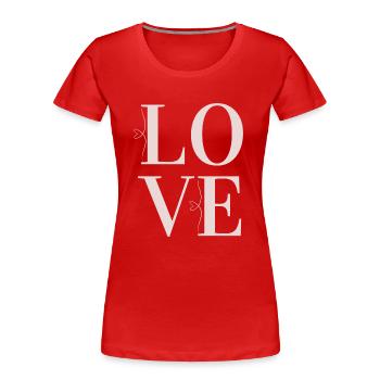 Amour - Liebe - T-shirt bio Premium Femme - rouge - Devant - Mia (176cm)