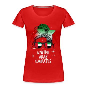 Emirats Arabes Unis - T-shirt bio Premium Femme - rouge - Devant - Mia (176cm)