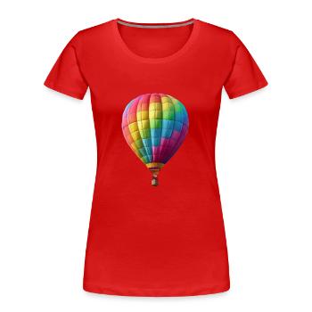 Rêves flottants colorés en montgolfière - T-shirt bio Premium Femme - rouge - Devant - Mia (176cm)