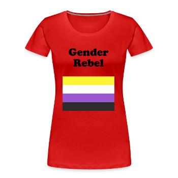 Nicht-binäre Flagge Geschlecht Rebell - Frauen Premium Bio T-Shirt - Rot - Vorne - Mia (176cm)