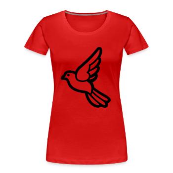 Colombe - T-shirt bio Premium Femme - rouge - Devant - Mia (176cm)