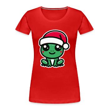 Christmas Frog - Women's Premium Organic T-Shirt - red - Front - Mia (176cm)
