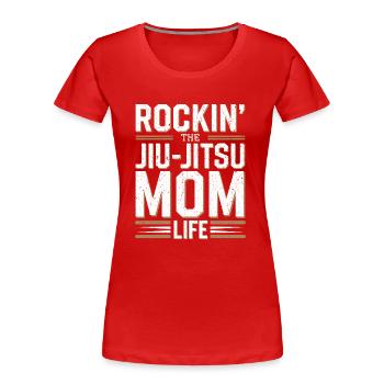 Un design cool pour les mamans de jiu-jitsu - T-shirt bio Premium Femme - rouge - Devant - Mia (176cm)