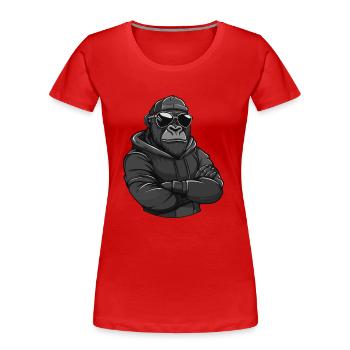 Bande dessinée Gorilla Animal - T-shirt bio Premium Femme - rouge - Devant - Mia (176cm)