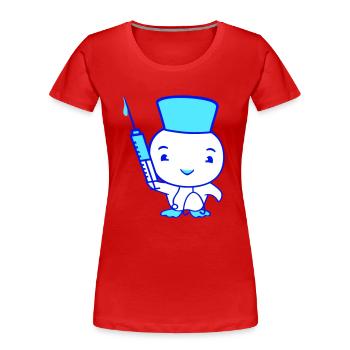Ente Krankenschwester Arzt Spritze Krankenhaus süß - Frauen Premium Bio T-Shirt - Rot - Vorne - Mia (176cm)