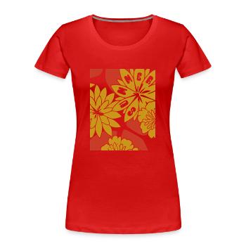 Fleurs - Printemps - Fleurs - T-shirt bio Premium Femme - rouge - Devant - Mia (176cm)