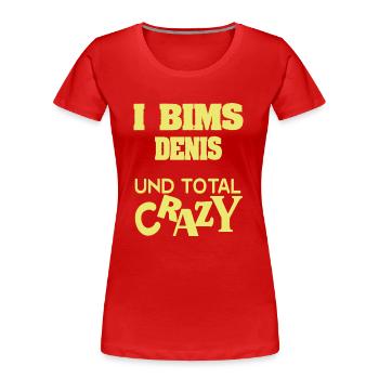 Denis - T-shirt bio Premium Femme - rouge - Devant - Mia (176cm)