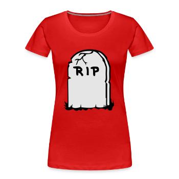 Grabstein - Frauen Premium Bio T-Shirt - Rot - Vorne - Mia (176cm)