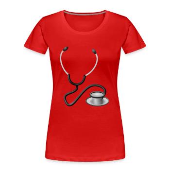 Arzt - Frauen Premium Bio T-Shirt - Rot - Vorne - Mia (176cm)