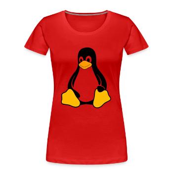 penguin - Women's Premium Organic T-Shirt - red - Front - Mia (176cm)
