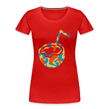 COCONUT / KOKOSNUSS - CAMO / CAMOUFLAGE - Frauen Premium Bio T-Shirt - Rot - Vorne - Mia (176cm)