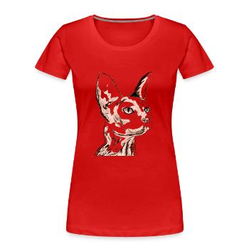 PETITE SPHINX - T-shirt bio Premium Femme - rouge - Devant - Mia (176cm)