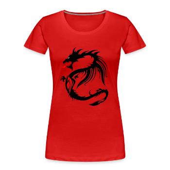 dragon tribal tattoo form 2004 uuuuuuuuuu w - Women's Premium Organic T-Shirt - red - Front - Mia (176cm)