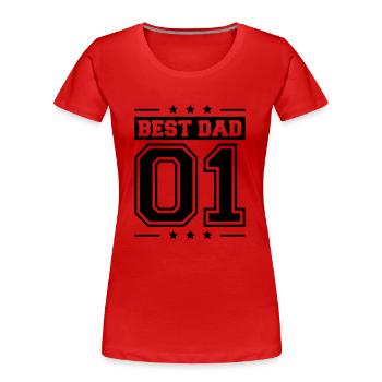 logo premier 01 tampon text dad best ever amour pa - T-shirt bio Premium Femme - rouge - Devant - Mia (176cm)