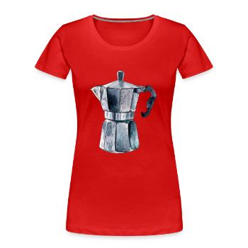 Pot espresso - T-shirt bio Premium Femme - rouge - Devant - Mia (176cm)