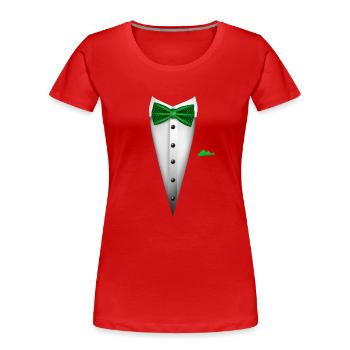 Tuxedo design with Bowtie For Weddings And - Women's Premium Organic T-Shirt - red - Front - Mia (176cm)