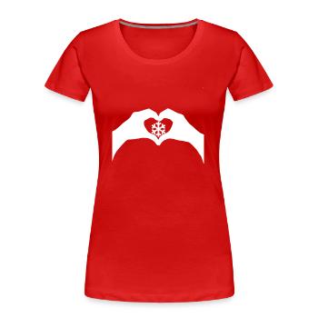 L'amour de la neige - T-shirt bio Premium Femme - rouge - Devant - Mia (176cm)