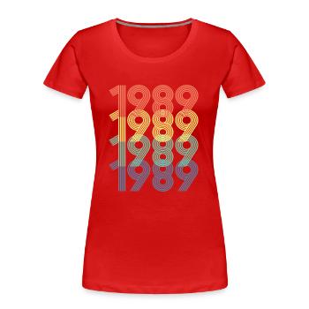 1989, Jahrgang 35. Geburtstag Männer Frauen 35 Jahre alt - Frauen Premium Bio T-Shirt - Rot - Vorne - Mia (176cm)