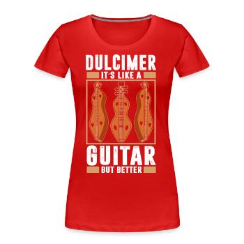 Dulcimer Instrument - Frauen Premium Bio T-Shirt - Rot - Vorne - Mia (176cm)