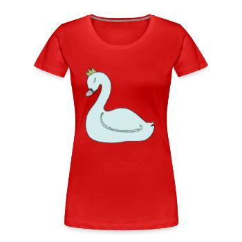 schwan hellblau - Frauen Premium Bio T-Shirt - Rot - Vorne - Mia (176cm)