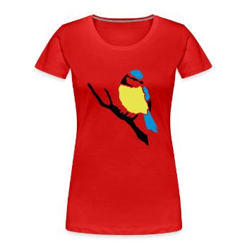 Blaumeise Vogel Meise - Frauen Premium Bio T-Shirt - Rot - Vorne - Mia (176cm)