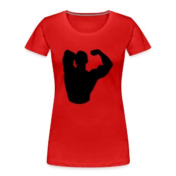 Un homme fort - T-shirt bio Premium Femme - rouge - Devant - Mia (176cm)