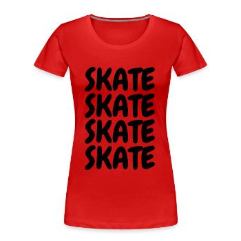 Patin - T-shirt bio Premium Femme - rouge - Devant - Mia (176cm)