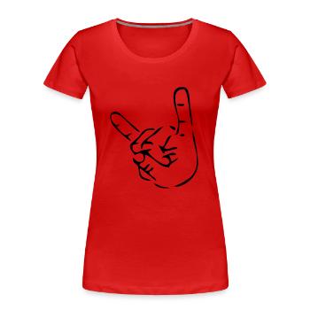 Pommesgabel Hard Rock - Frauen Premium Bio T-Shirt - Rot - Vorne - Mia (176cm)