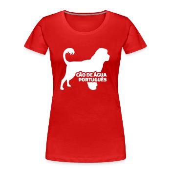 Portugiesischer Wasserhund - Frauen Premium Bio T-Shirt - Rot - Vorne - Mia (176cm)