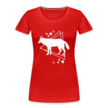 Wolf - Tierfreund Naturschutz - Frauen Premium Bio T-Shirt - Rot - Vorne - Mia (176cm)