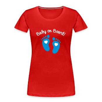 baby on board - Frauen Premium Bio T-Shirt - Rot - Vorne - Mia (176cm)
