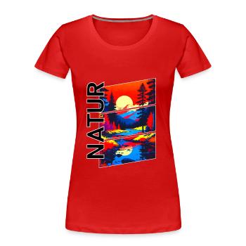 Nature - T-shirt bio Premium Femme - rouge - Devant - Mia (176cm)