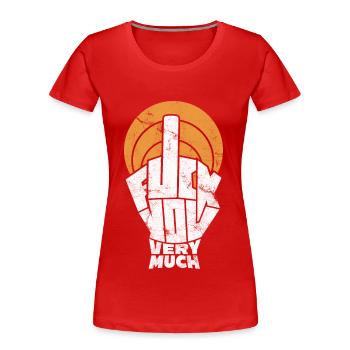 Fuck You Very Much - Signe doigt levé - T-shirt bio Premium Femme - rouge - Devant - Mia (176cm)
