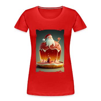Weihnachtsmann-Gelee - Frauen Premium Bio T-Shirt - Rot - Vorne - Mia (176cm)