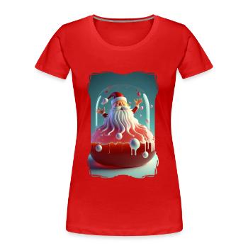 Weihnachtsmann-Gelee - Frauen Premium Bio T-Shirt - Rot - Vorne - Mia (176cm)