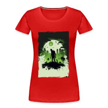 Zombie Illustration Minimalistisches Design - Frauen Premium Bio T-Shirt - Rot - Vorne - Mia (176cm)