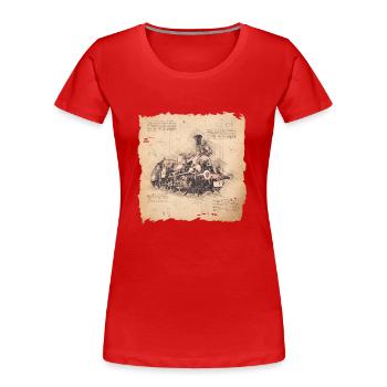 Dampflok, Eisenbahn vintage Art für Lokführer - Frauen Premium Bio T-Shirt - Rot - Vorne - Mia (176cm)