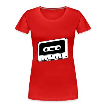 Cassette rétro - T-shirt bio Premium Femme - rouge - Devant - Mia (176cm)