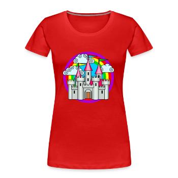 Enchanted castle - Women's Premium Organic T-Shirt - red - Front - Mia (176cm)