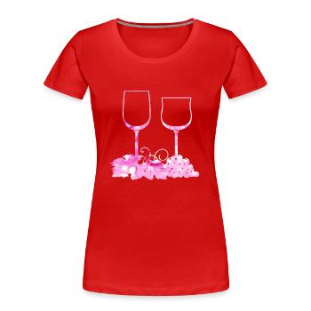 Wine glasses Grape vine leaf - Women's Premium Organic T-Shirt - red - Front - Mia (176cm)