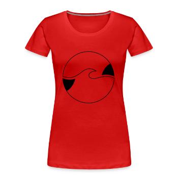 Welle - Frauen Premium Bio T-Shirt - Rot - Vorne - Mia (176cm)